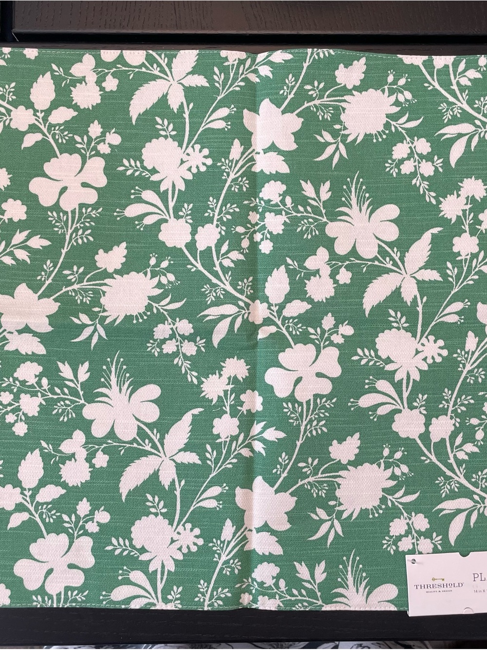 Threshold Green and White Floral Placemats - set of 6